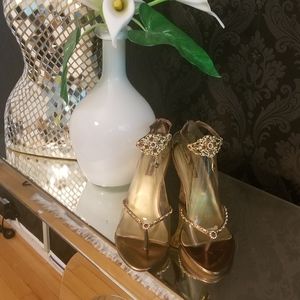 Gold Ankle Strap Sandals